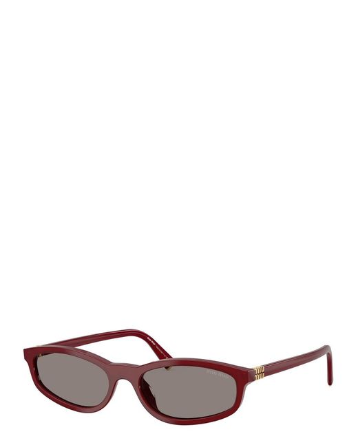 Miu Miu Brown Rectangle-Frame Sunglasses