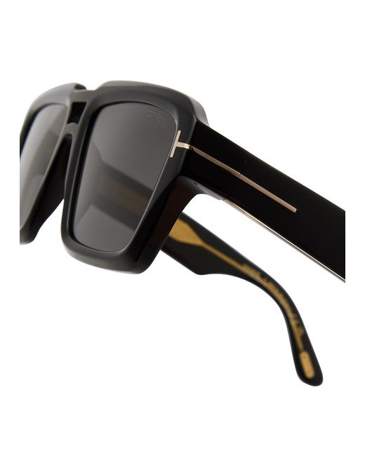 Tom Ford Black Icon Aviator-Style Sunglasses for men