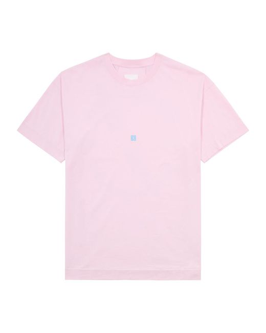 Givenchy Pink Logo Printed Cotton T-Shirt for men