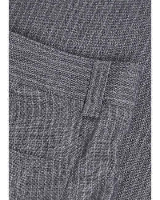 Oliver Spencer Gray Wilkins Striped Straight-Leg Linen Trousers for men