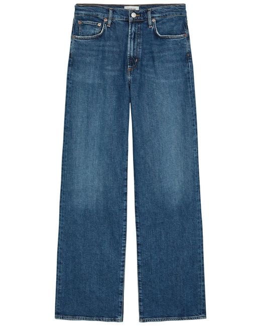 Agolde Blue Harper Long Straight-Leg Jeans