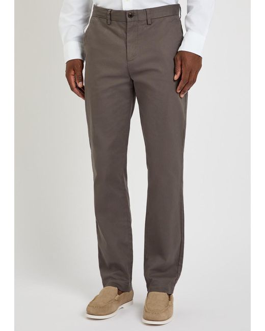 Gant Gray Straight-Leg Stretch-Cotton Chinos for men