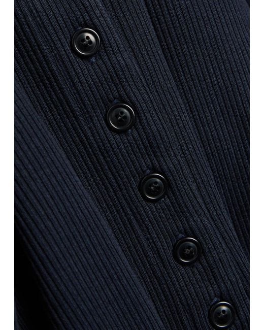 Citizens of Humanity Blue Kari Ribbed Cotton-Blend Cardigan