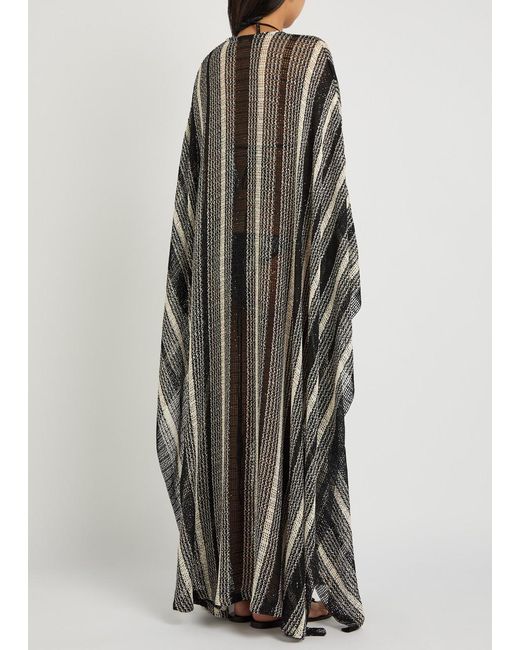 Missoni Gray Striped Open-Knit Kaftan Cover-Up