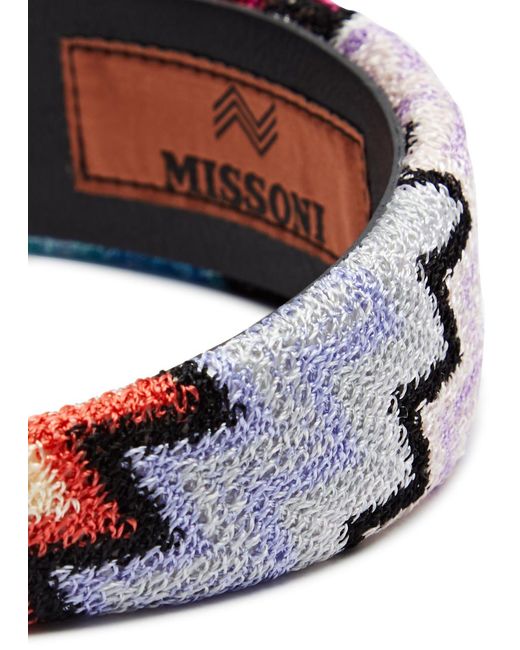 Missoni Blue Zigzag-intarsia Knitted Headband