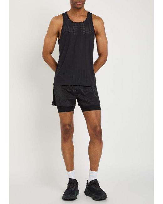 Literary Sport Black Jude Perforated Run Tank for men
