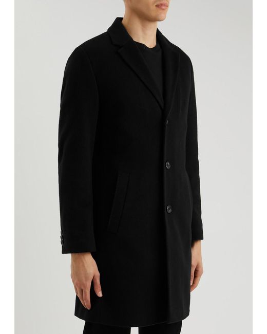 Boss Black Single-Breasted Wool-Blend Coat for men
