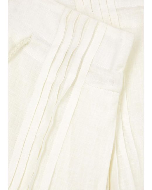 Merlette White Matin Linen Shorts