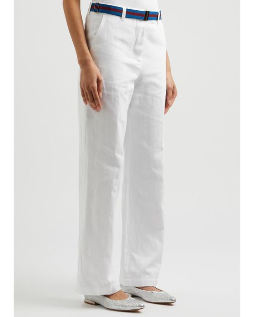 Dries Van Noten White Pulian Straight-Leg Cotton-Blend Trousers