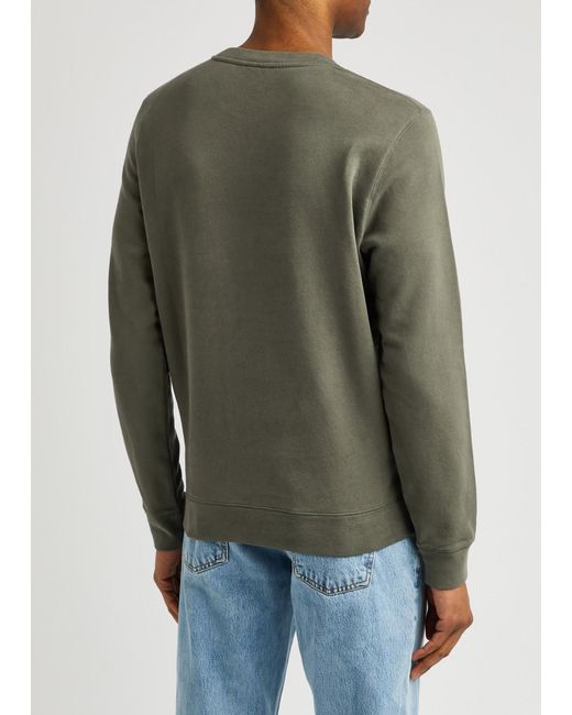 Sunspel Green Cotton Sweatshirt for men