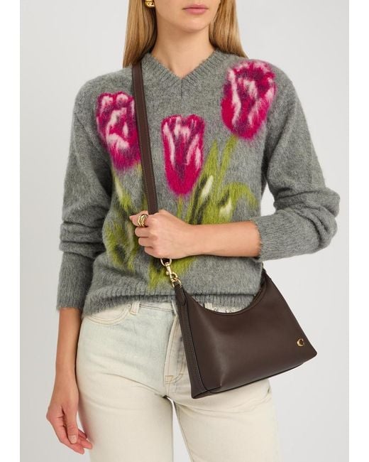COACH Gray Juliet 25 Leather Shoulder Bag