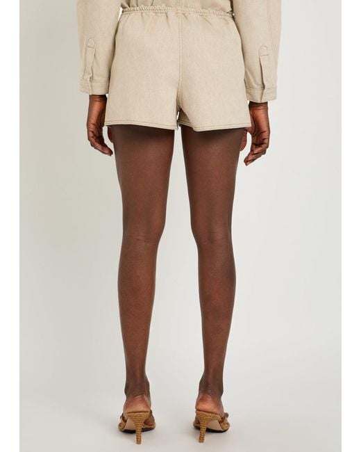 Jacquemus Natural Le Short De-Nimes Amelo Cotton-Blend Shorts