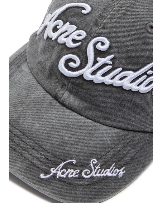 Acne Gray Carliy Tourist Logo-Embroidered Cotton Cap for men