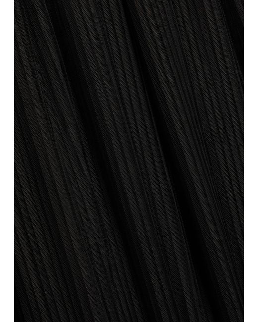 Nensi Dojaka Black Corset-Style Strapless Mesh Gown