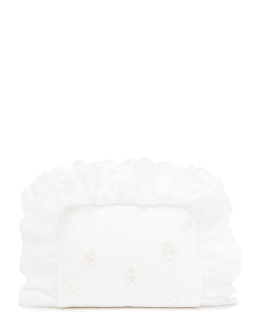 Simone Rocha White Pillowcase Embroidered Padded Clutch