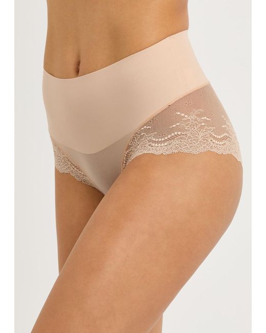 Spanx Natural Undie-Tectable Lace-Trimmed Seamless Briefs