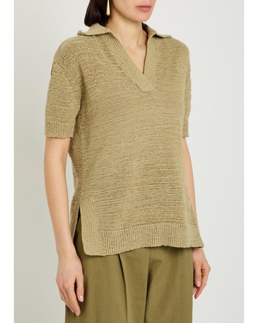 Joseph Green Rian Knit Cotton-Blend Polo Top