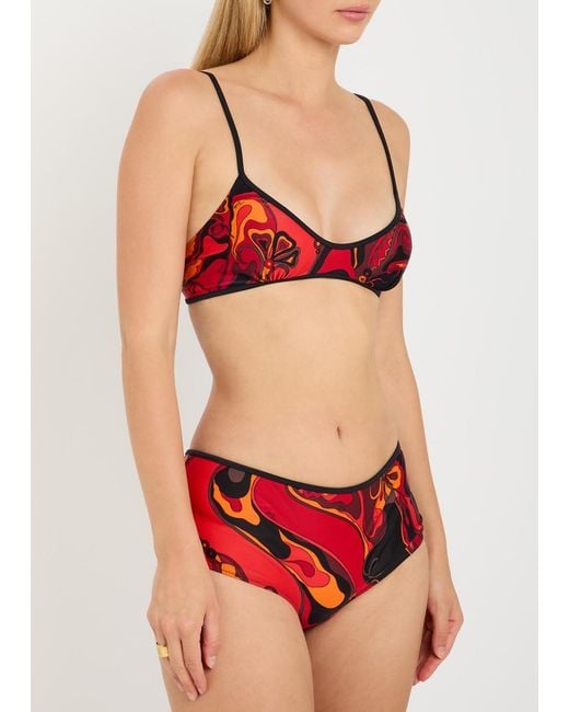 Emilio Pucci Red Printed Bikini Briefs