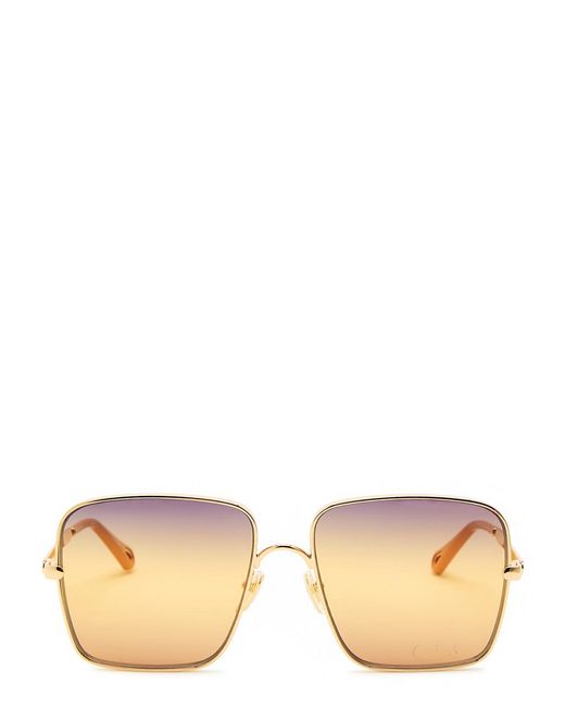 Chloé Metallic Oversized Butterfly-Frame Sunglasses