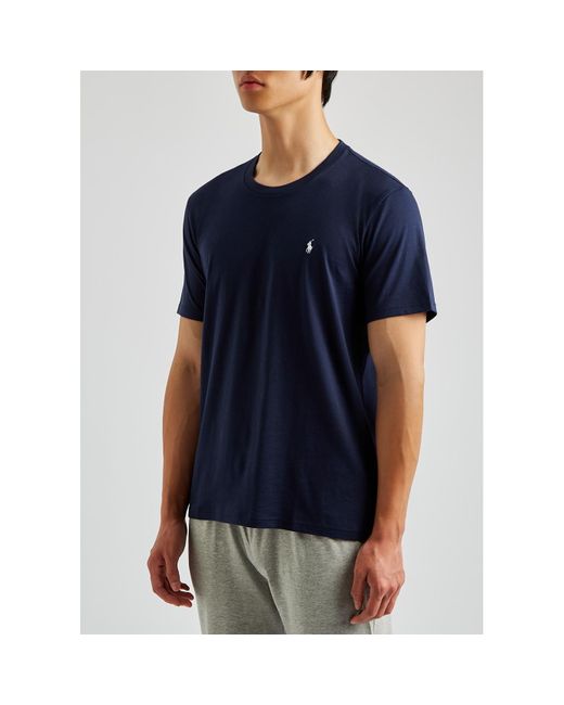 Polo Ralph Lauren Blue Logo-Embroidered Cotton T-Shirt for men