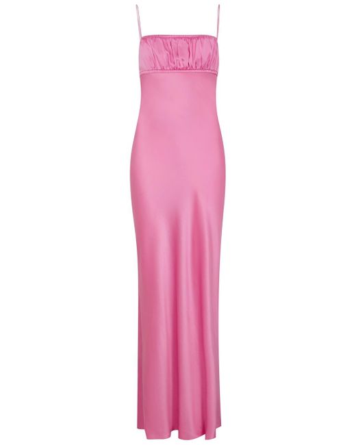 Bec & Bridge Amber Pink Silk-satin Maxi Dress