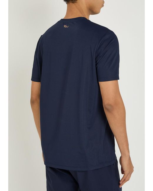 Now You Live Blue Shearsby Logo-Print Jersey T-Shirt for men
