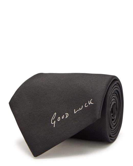 Paul Smith Black Good Luck Silk-Twill Tie for men