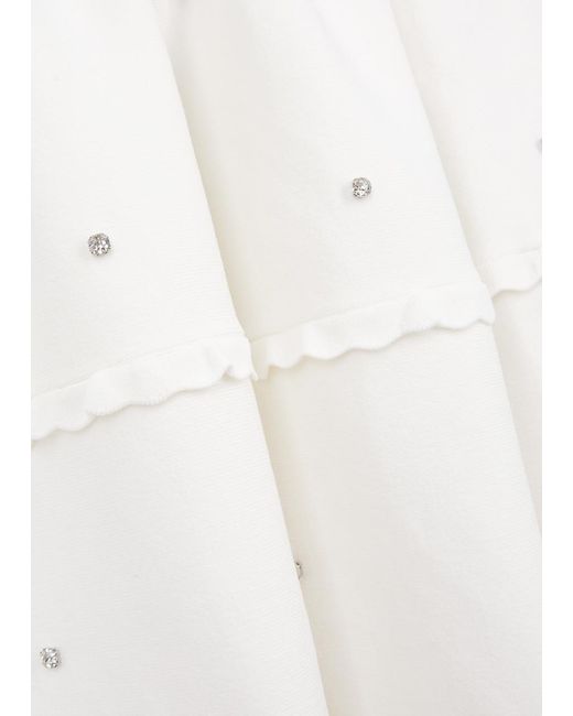 Needle & Thread White Crystal-embellished Midi Dress
