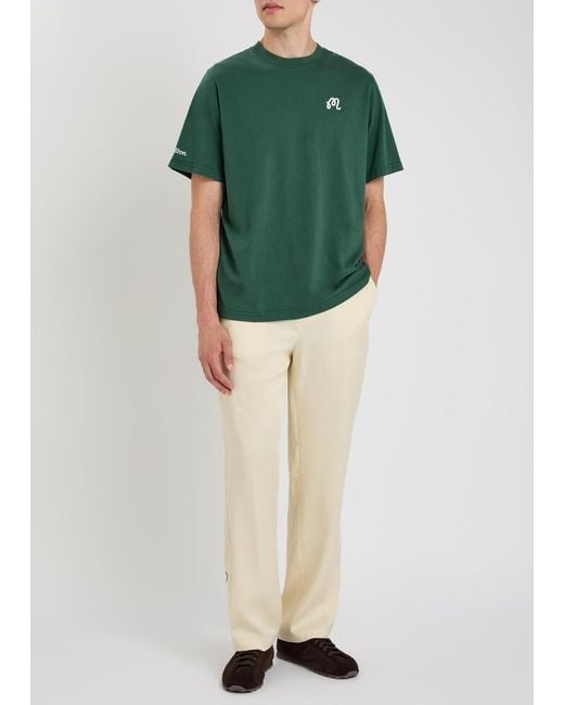 Malbon Green Bermuda Logo-Print Cotton T-Shirt for men