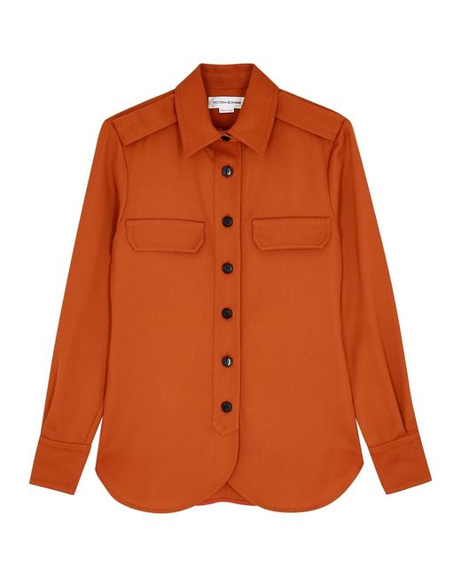 Victoria Beckham Orange Rust Twill Shirt