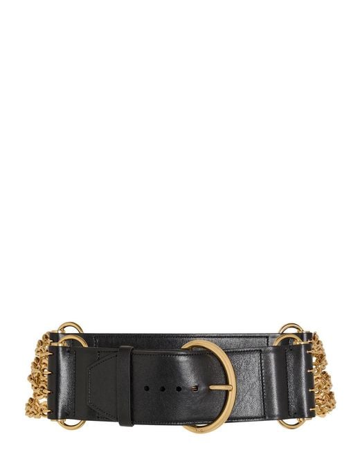 Chloé Black Chloé Camera Chain Leather Belt