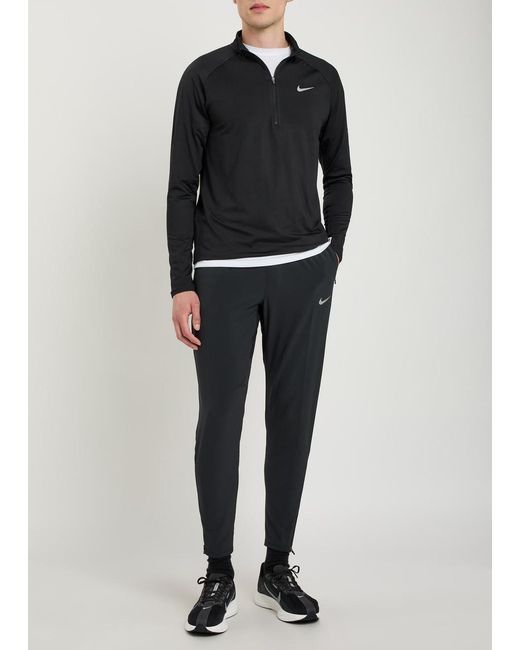 Nike Black Dri-Fit Woven Running Trousers for men