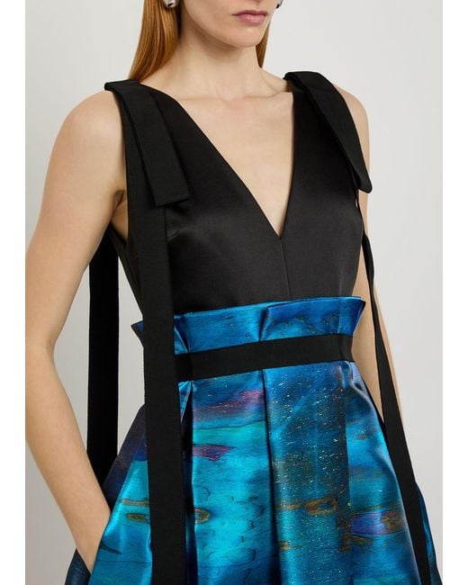 Roksanda Blue Runa Printed Satin Midi Dress