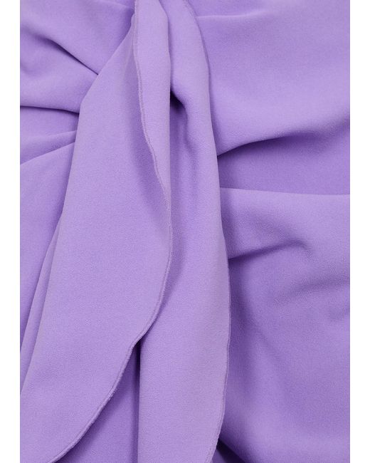 Solace London Purple Thalia Strapless Ruffled Maxi Dress