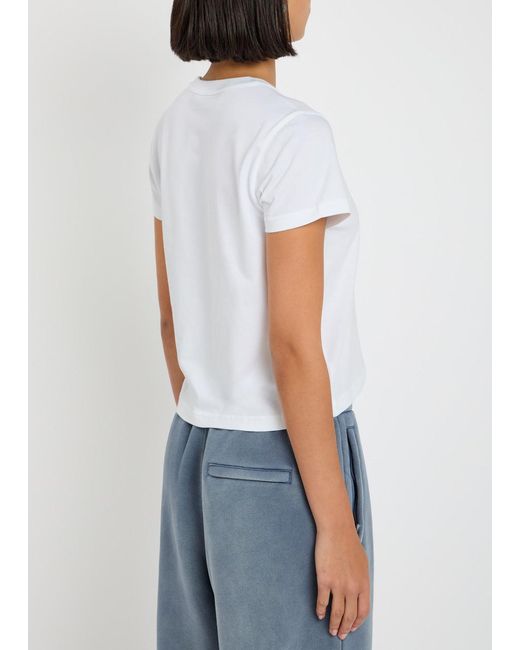 T By Alexander Wang White Logo-Appliquéd Cotton T-Shirt