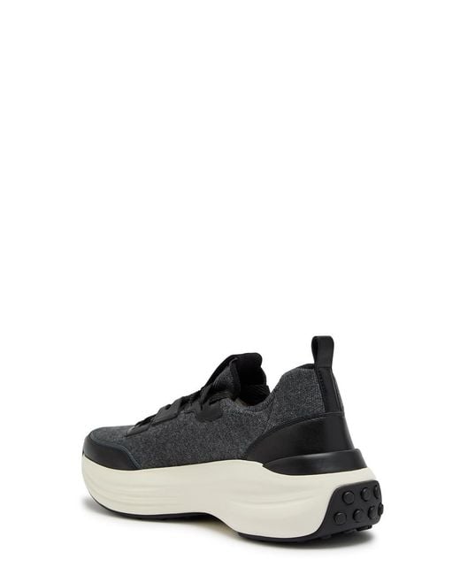 Tod's Black Sportiva 81L Panelled Knit Sneakers