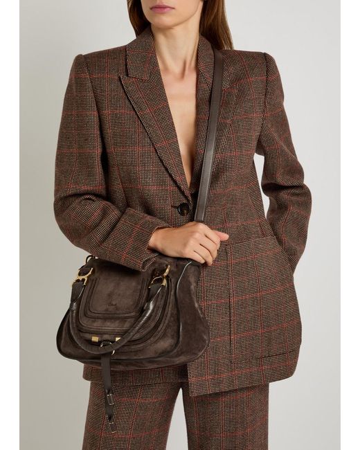 Chloé Brown Marcie Small Suede Shoulder Bag