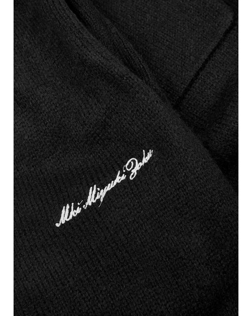 MKI Miyuki-Zoku Black Logo-embroidered Knitted Sweatpants for men
