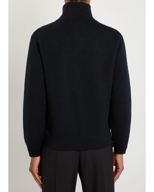 Tom Ford Black High-Neck Wool-Blend Jacket for men