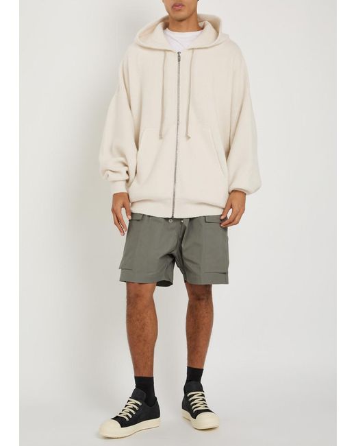 Rick Owens Natural Maglia Zipped Hooded Knit Jumper for men