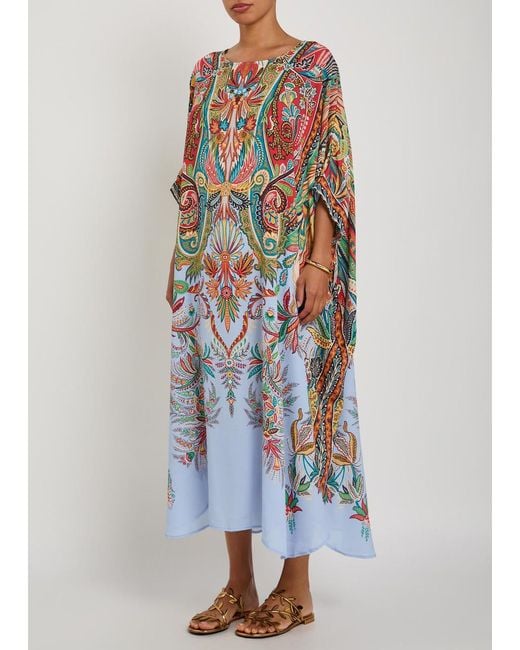 Etro Multicolor Printed Crepe Midi Beach Dress