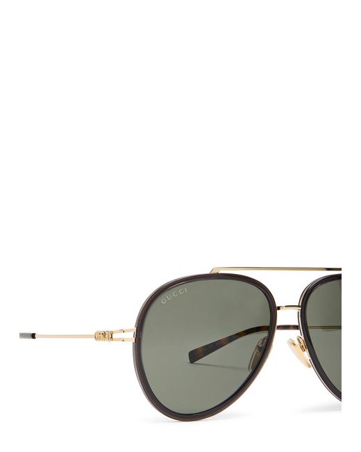 Gucci Gray Aviator-Style Sunglasses