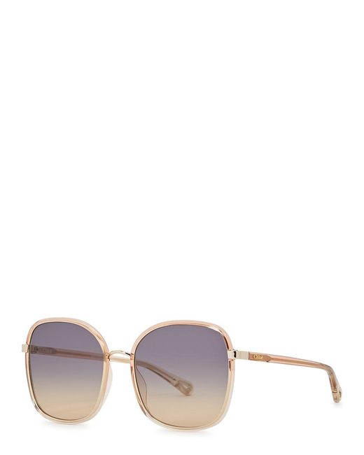 Chloé Orange Chloé Franky-Tone Square-Frame, Sunglasses