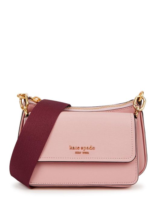 Kate Spade Morgan Double-up Leather Cross-body Bag in Pink | Lyst
