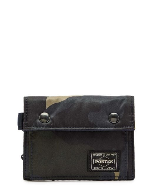 Porter-Yoshida and Co Black Counter Shade Camouflage Nylon-Twill Wallet for men