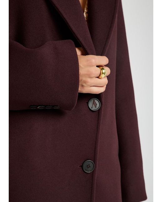 The Attico Red Belted Wool-Blend Coat