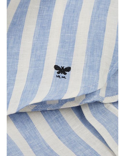 Weekend by Maxmara Blue Lari Striped Linen Shirt