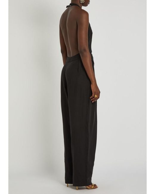 Ronny Kobo Black Rex Tailored Woven Jumpsuit