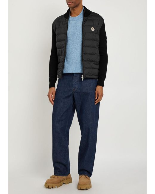 Moncler Black Quilted Cotton And Shell Jacket for men