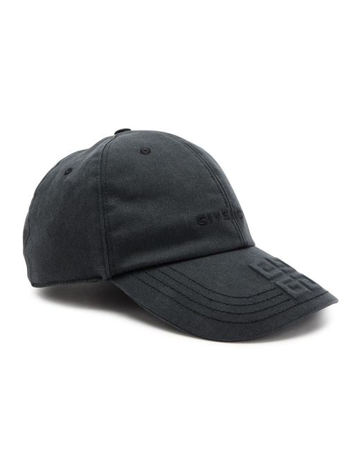 Givenchy Black 4g Logo Twill Cap for men
